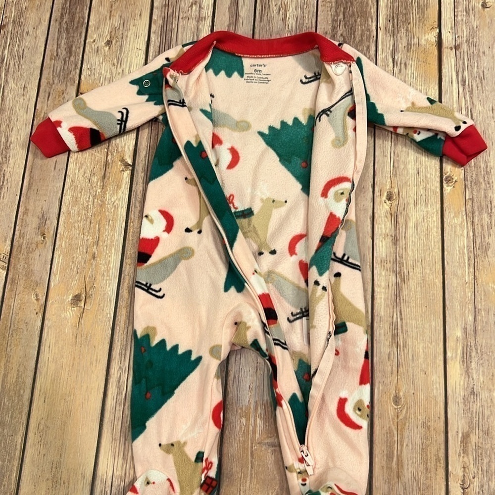 TWIN GIRL BUNDLE 💕 Baby girl fleece Christmas Jammie’s - Picture 4 of 6